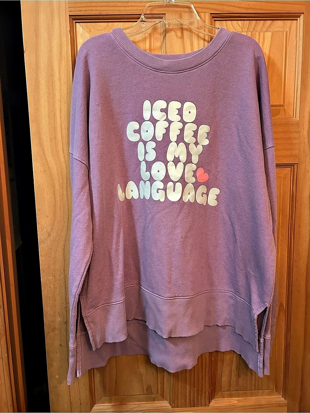 Time and Tru sweatshirt Girls Large Purple Graphic